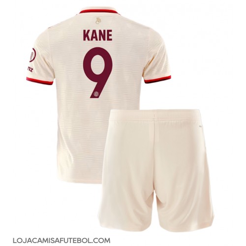 Camisa de Futebol Bayern Munich Harry Kane #9 Equipamento Alternativo Infantil 2024-25 Manga Curta (+ Calças curtas)